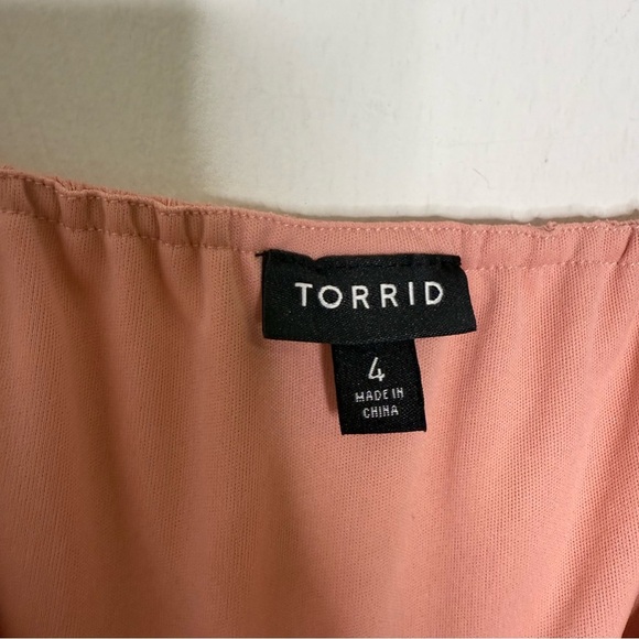 Torrid Women’s Pink Chiffon Dress Size 4 Adjustable Straps Lined - Picture 7 of 9